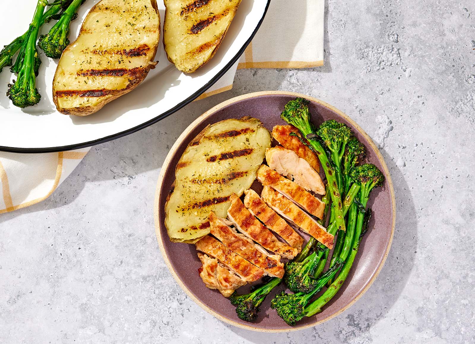 Grilled BBQ Chicken Thigh + Grilled Garlic Potatoes with Original BBQ