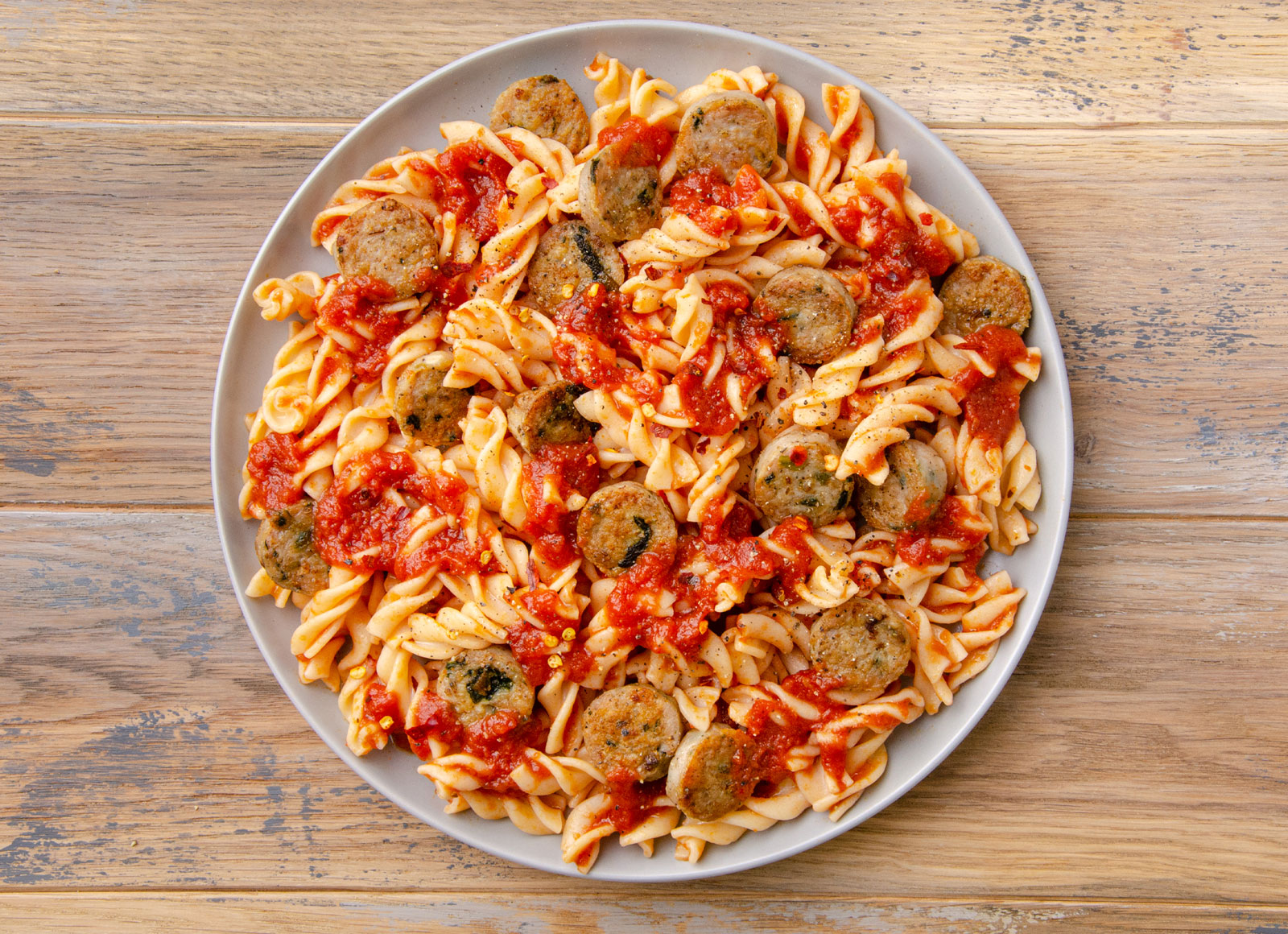 Fusilli Marinara with Garlic Chicken Sausage