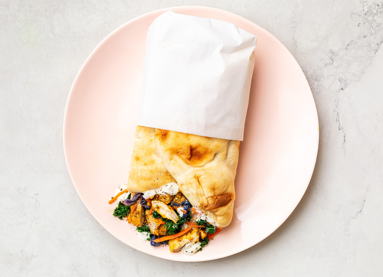Creamy Garlic Chicken Shawarma Wrap