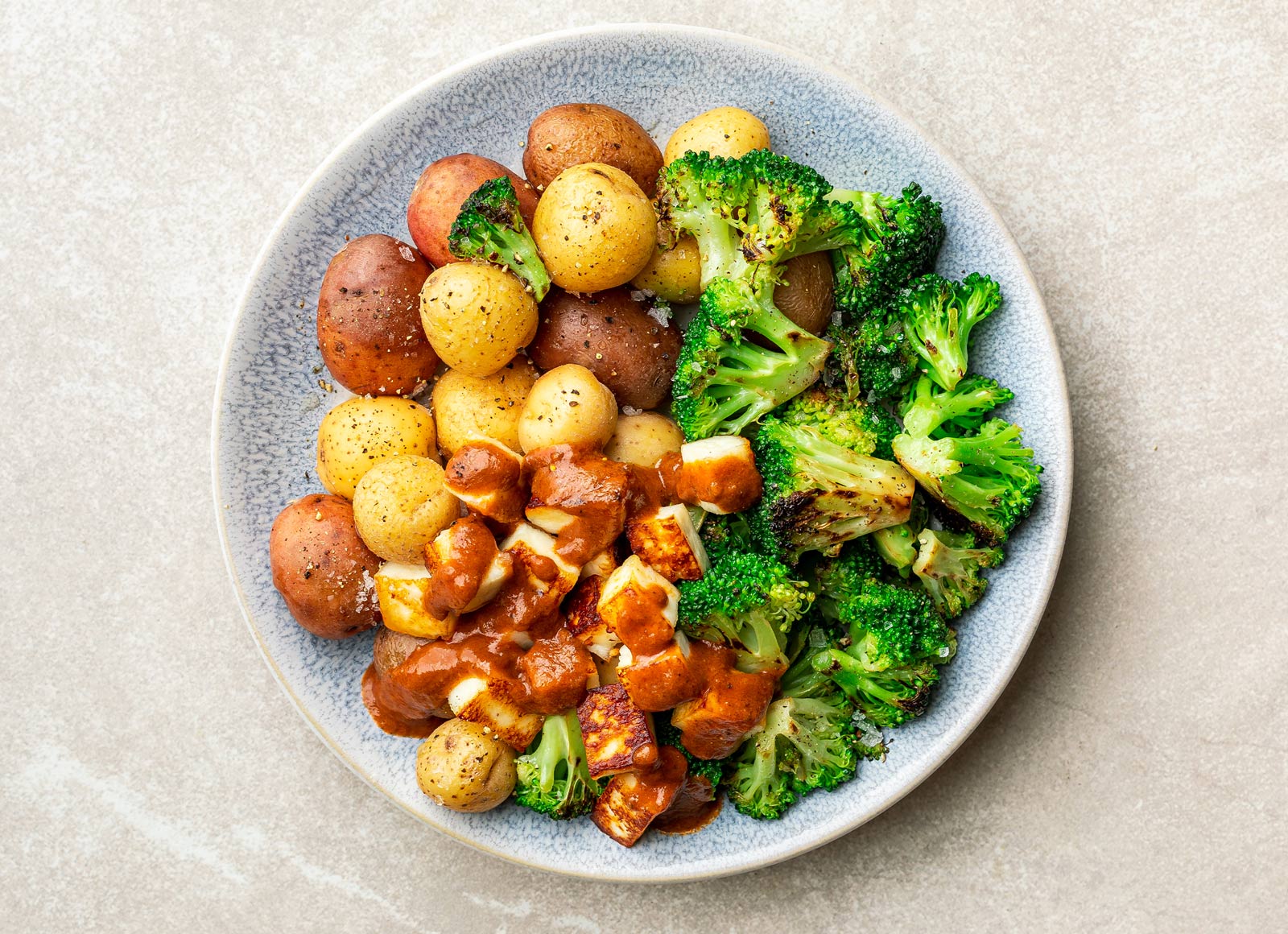 Soft & Creamy Paneer Tikka Masala with Potatoes + Broccoli Florets
