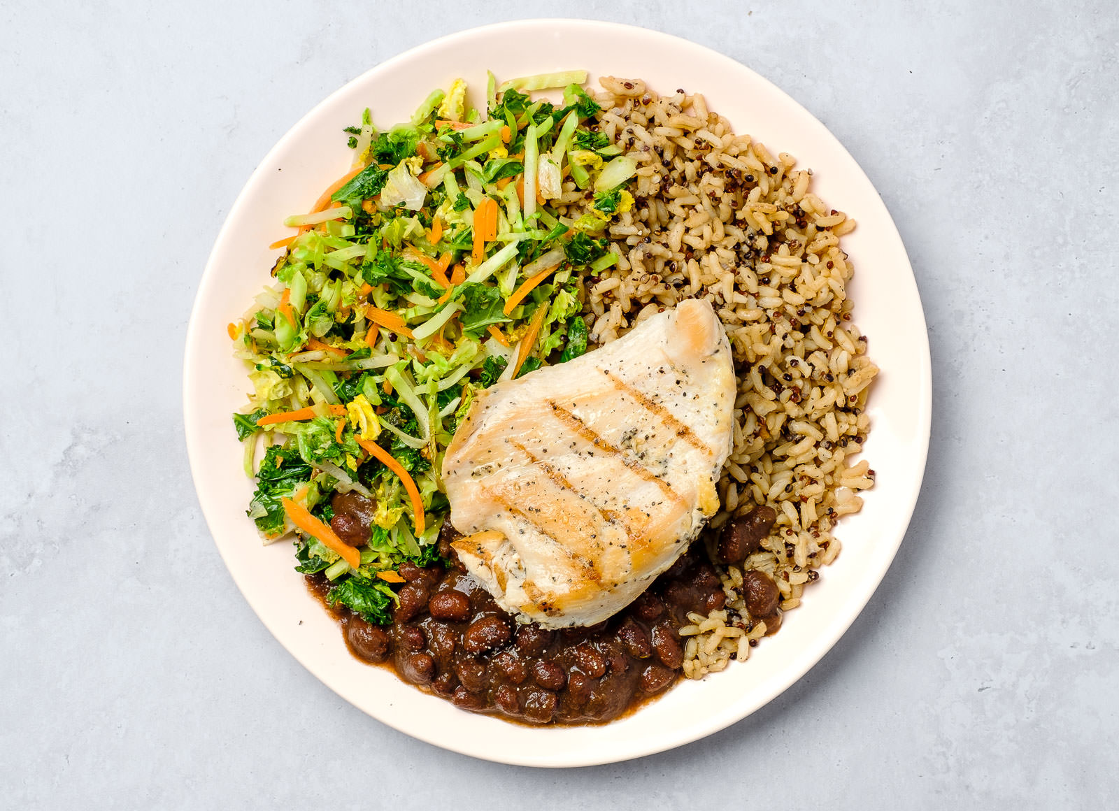 Cuban-Style Black Beans + Seasoned Grilled Chicken Breast Plate