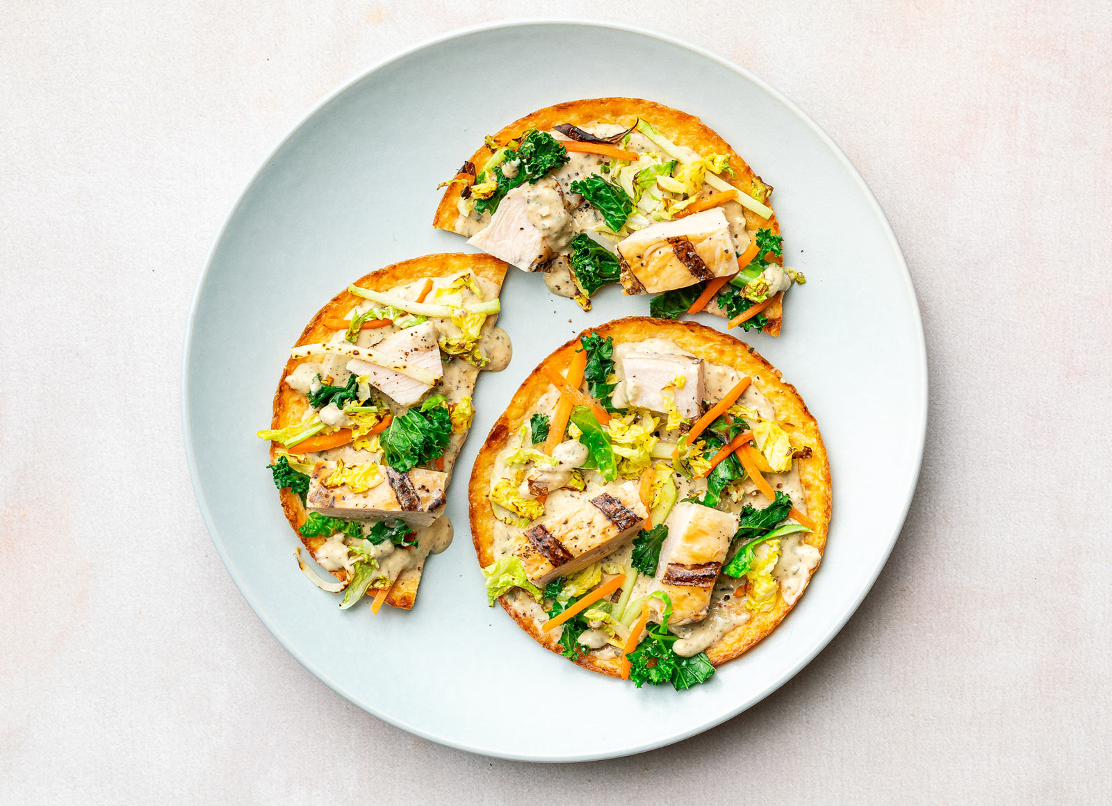 Creamy-Crisp Chicken Artichoke Flatbread