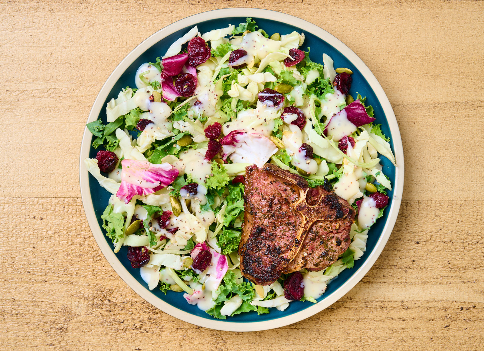 Balsamic Seared Lamb + Sweet Kale Salad
