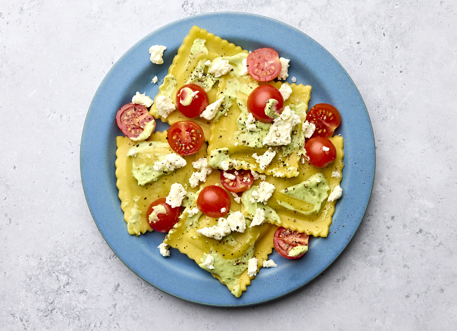 Basil Feta Warm Weather Ravioli