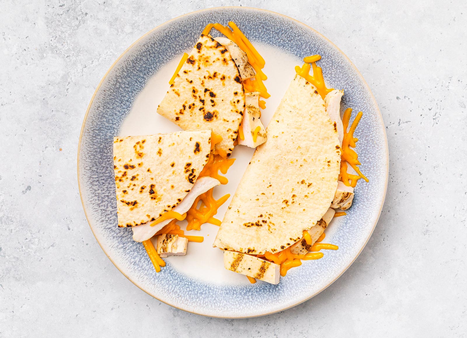 Simple Seasoned Grilled Chicken Breast + Cheese Quesadilla