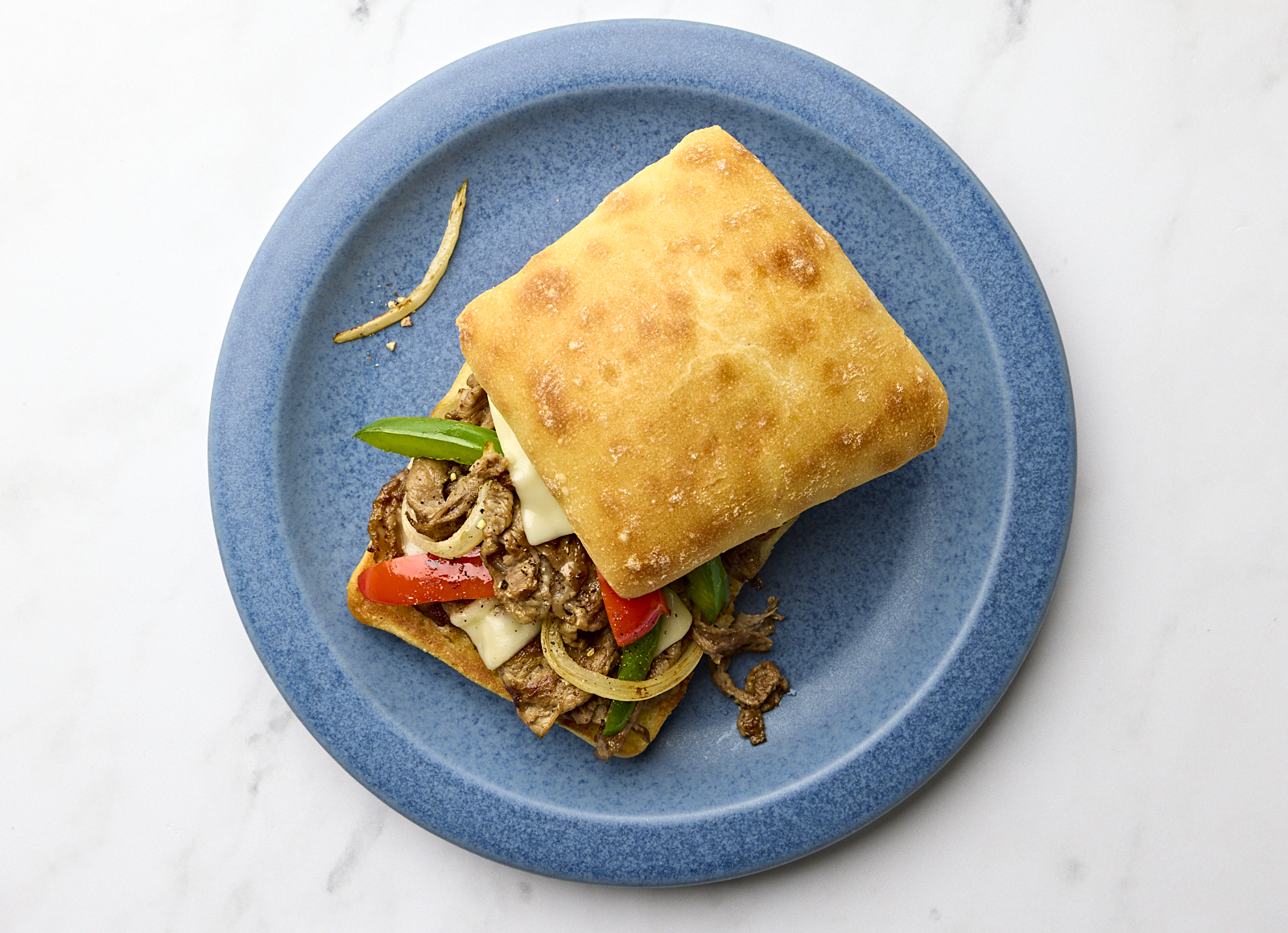 Rustic Philly Cheese Steak Sandwich