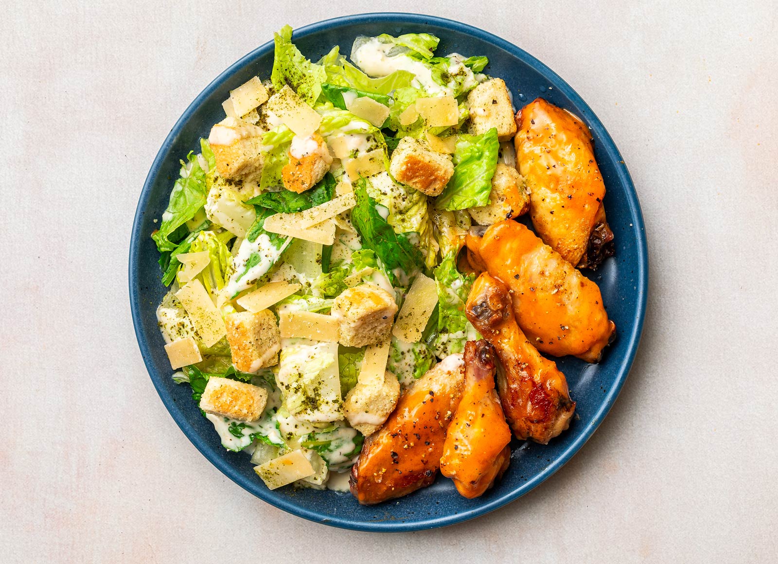 Buffalo Chicken Wings + Caesar Salad