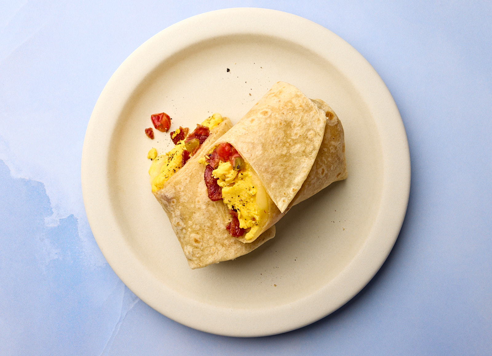 Pepper Jack + Turkey Bacon Breakfast Burrito