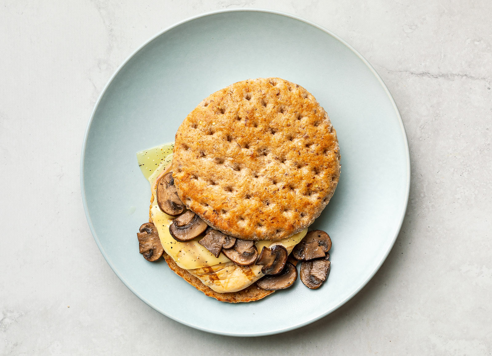 Mushroom Swiss Seasoned Grilled Chicken Breast Sandwich