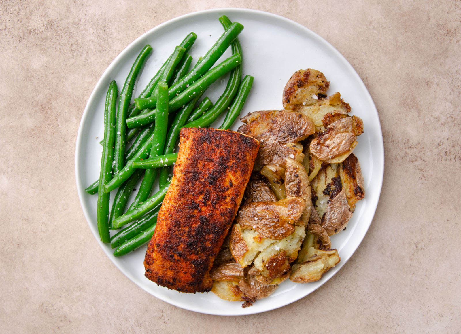 Blackened Mahi Mahi + Crispy Smashed Potatoes
