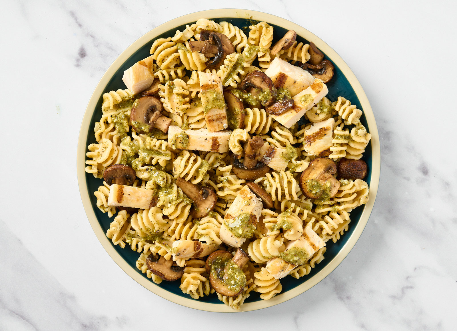 Pesto Seasoned Grilled Chicken Breast + Mushroom Protein Pasta