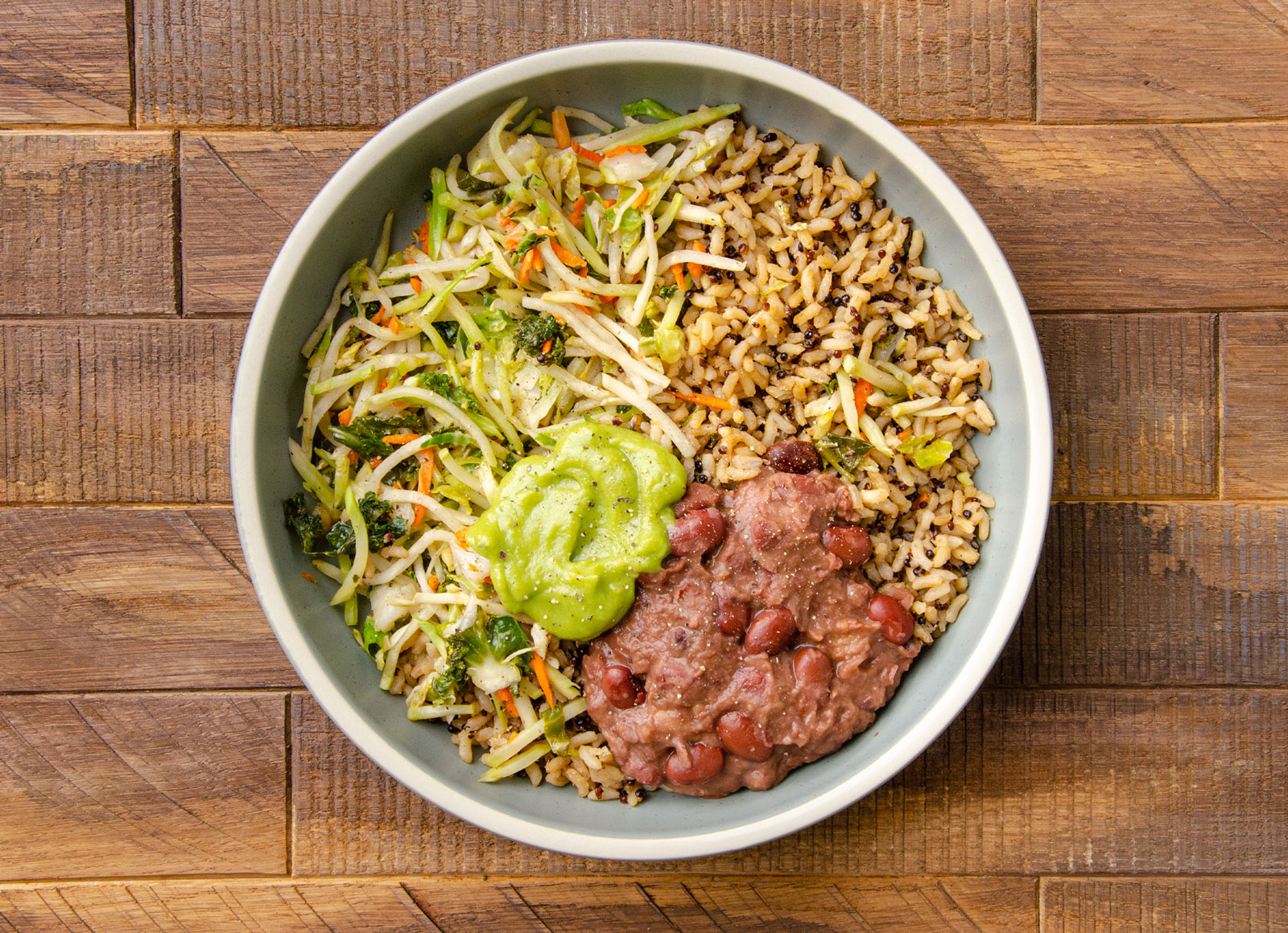 Super Refried Red Beans Rice Bowl