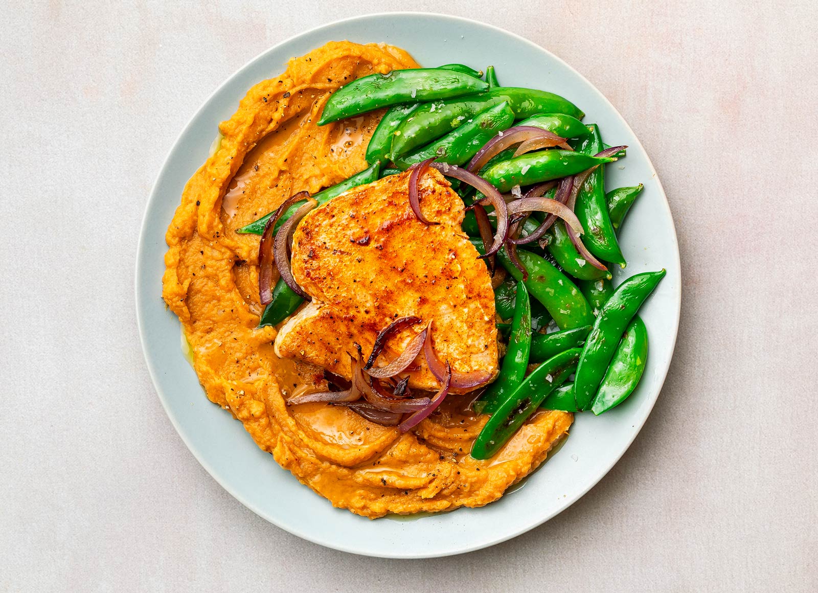 Blackened Tuna Steak + Sweet Potato Mash