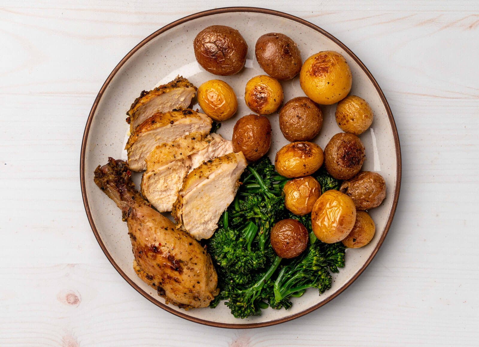 Lemon Pepper Chicken with Baby Broccoli + Potatoes