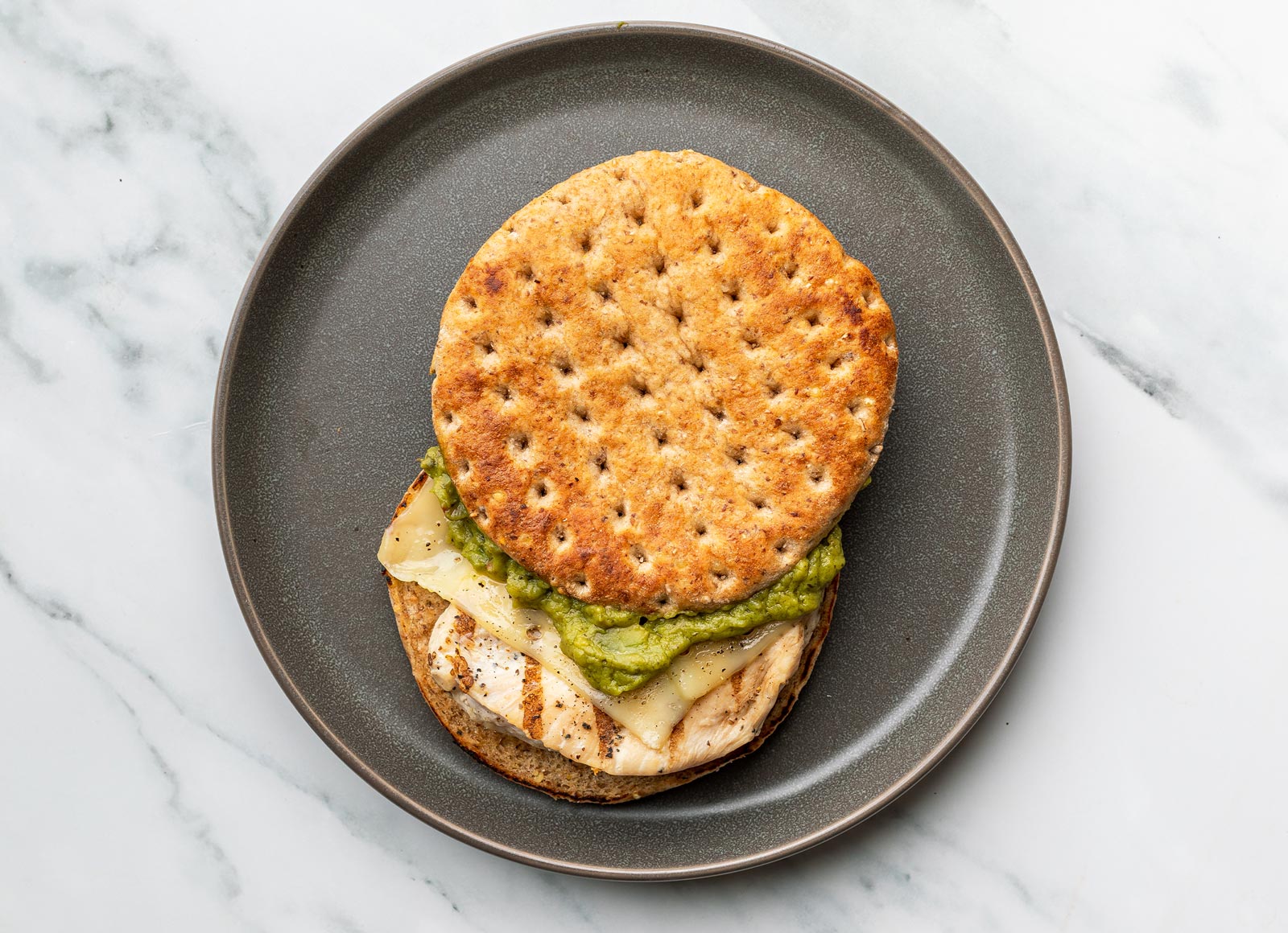 Creamy Seasoned Grilled Chicken Breast + Swiss Sandwich