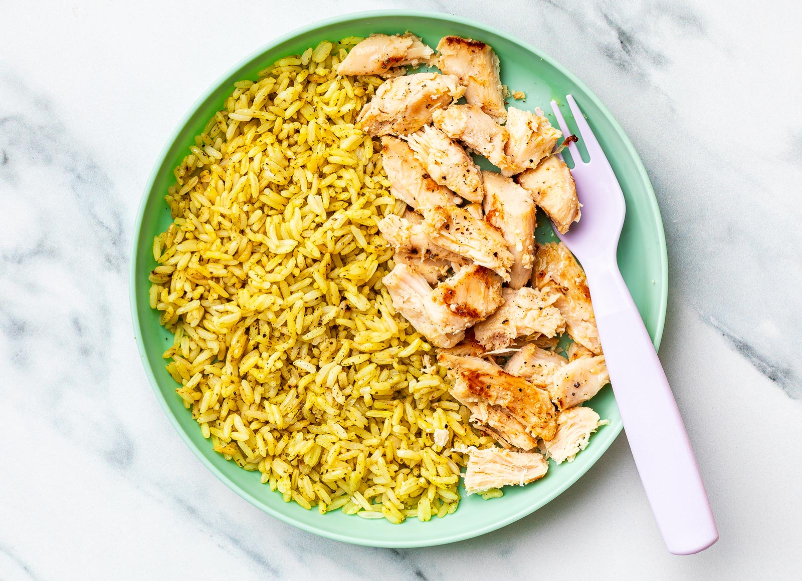 Simple Pulled Chicken + Jasmine Rice