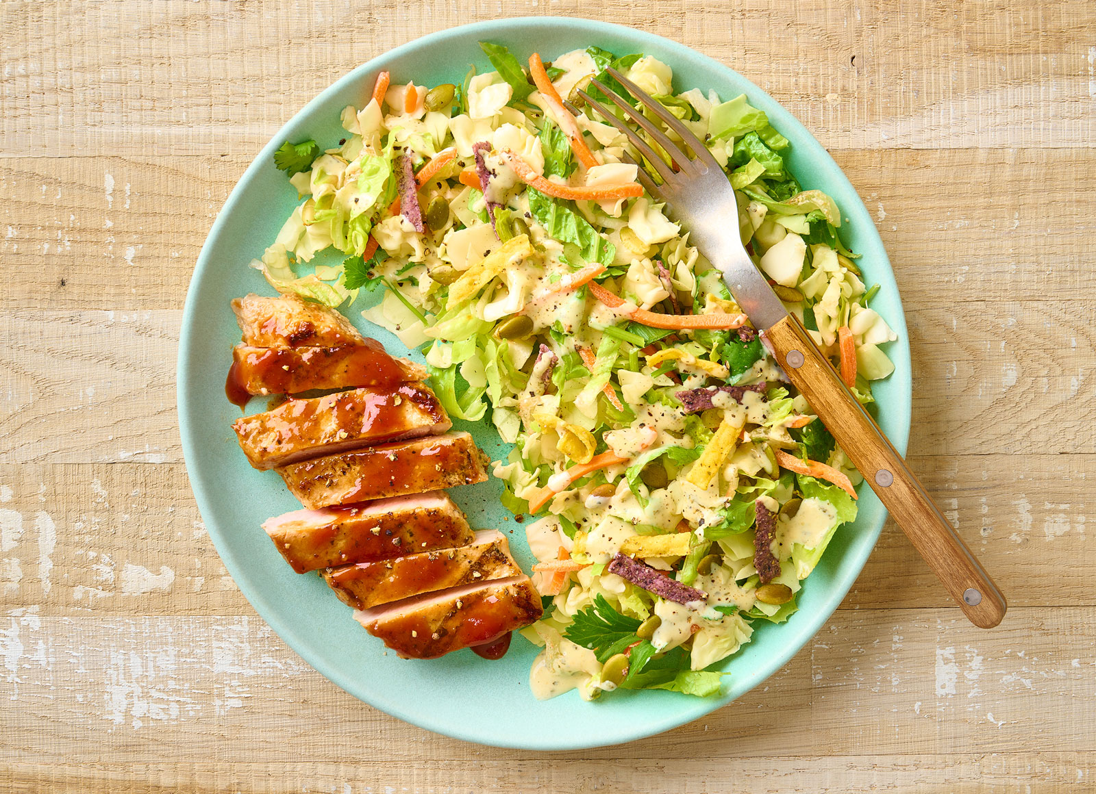 BBQ Pork Chops + Southwestern Chopped Salad with Original BBQ
