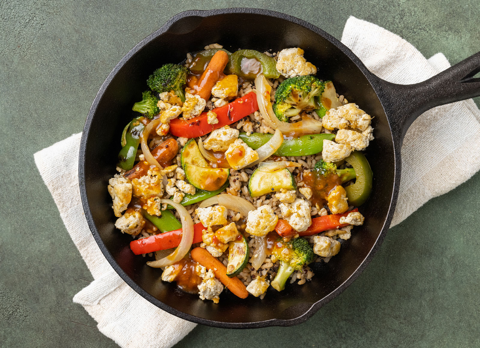 Gingery Tofu + Veggie Fried Rice