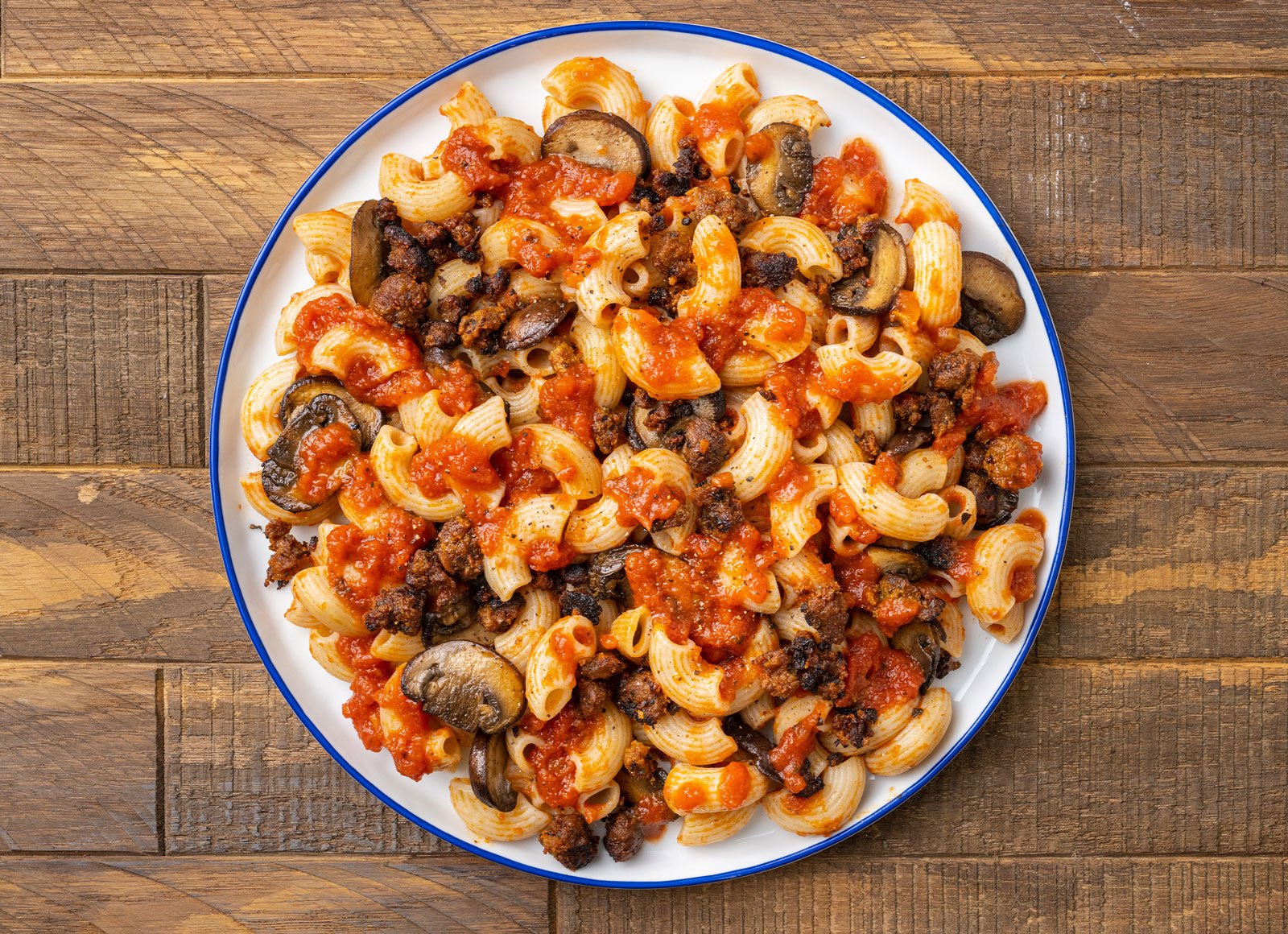Pumfu Sausage + Mushroom Elbows