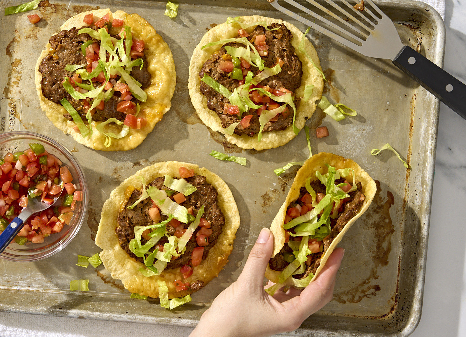 Sheet Pan "Smash" Tacos