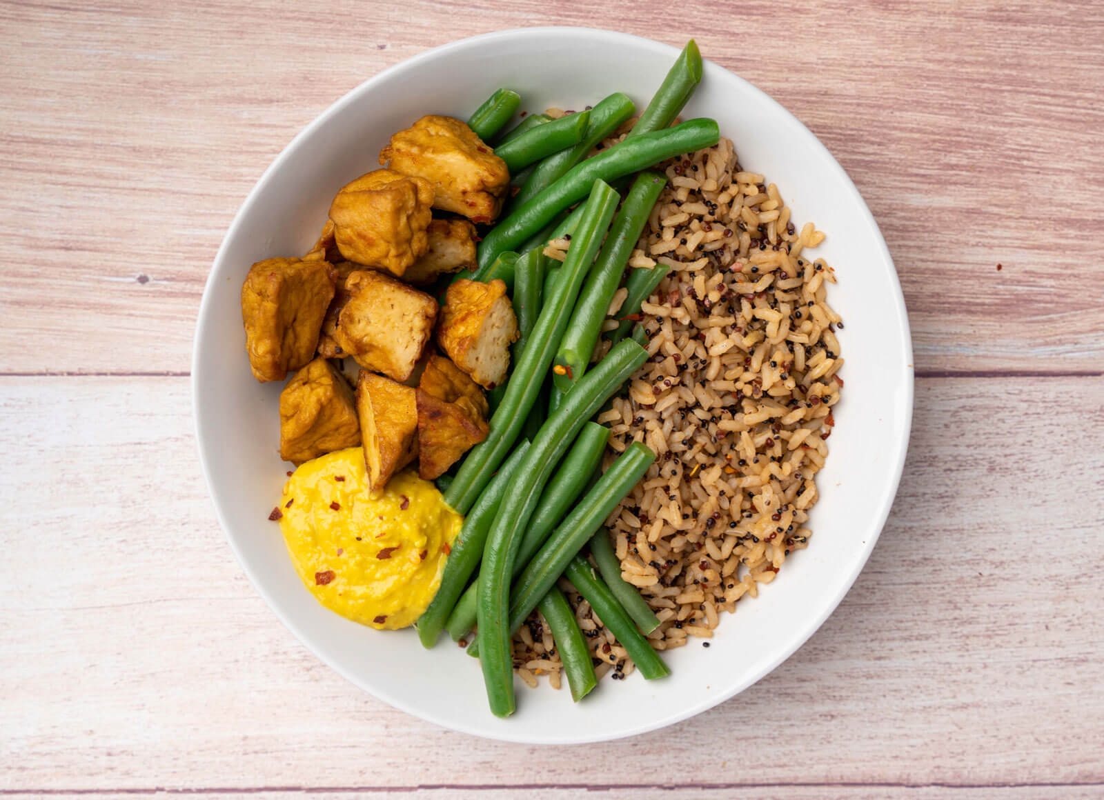 Tropical Tofu Bowl with Green Beans