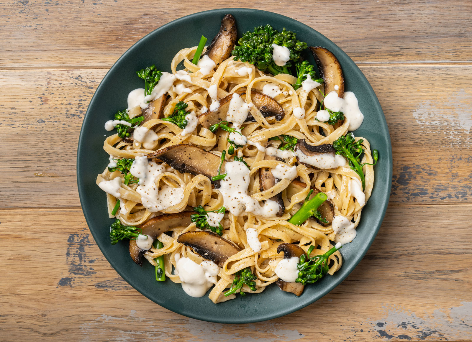 Veggie Packed Linguine Alfredo