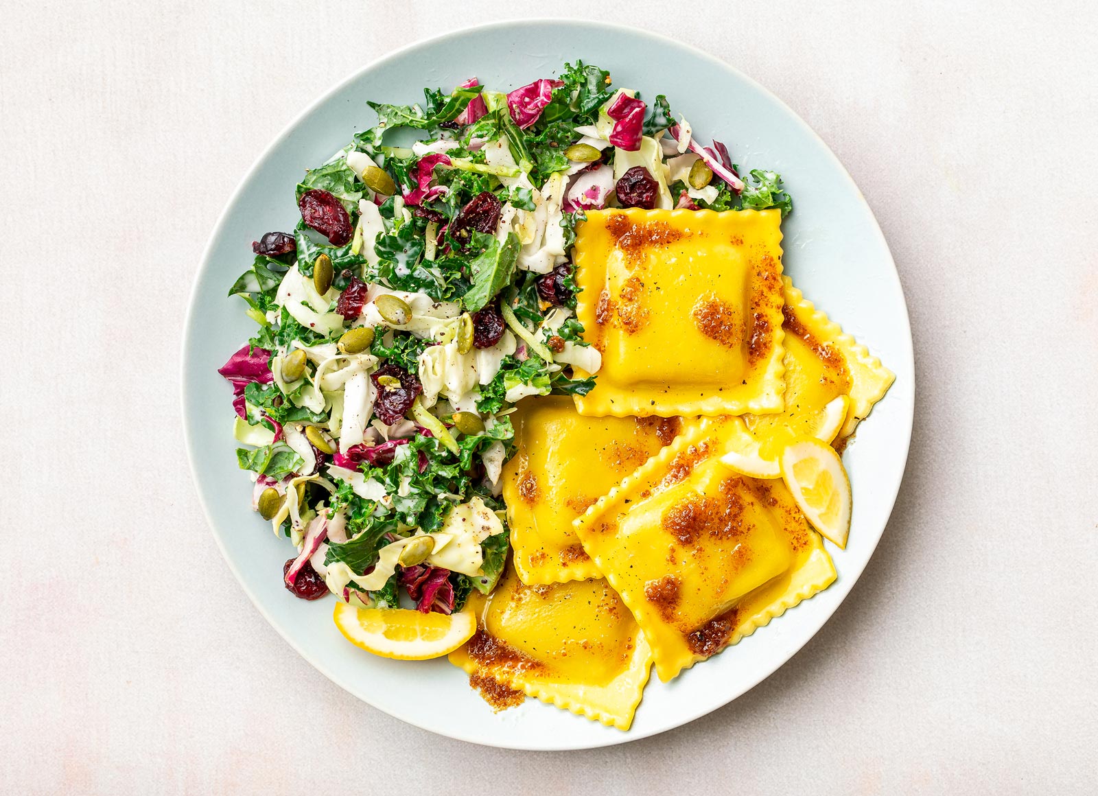  Brown Melt Organic Cold-Pressed Plant Butter Spinach Ricotta Ravioli + Side Salad