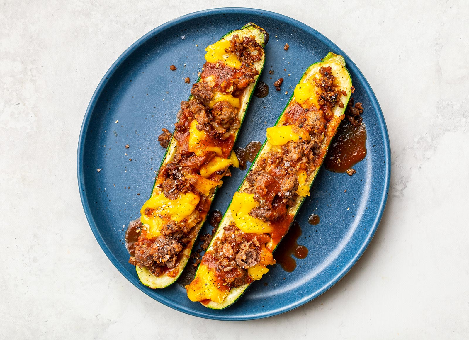 Beyond Enchilada Zucchini Boats