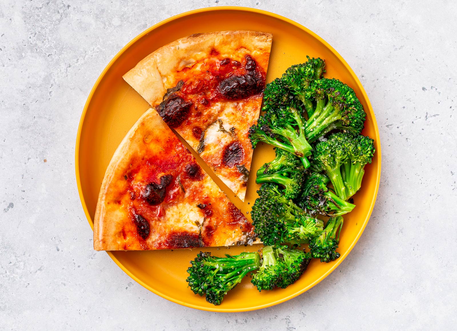 Margherita Pizza + Steamed Broccoli