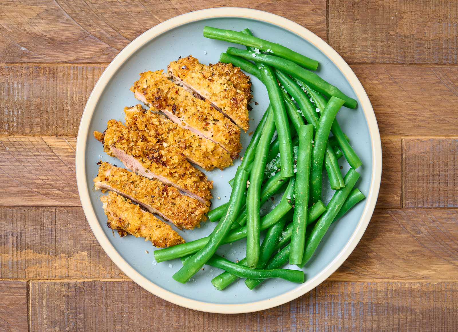 Honey Mustard Crusted Chicken + Green Beans