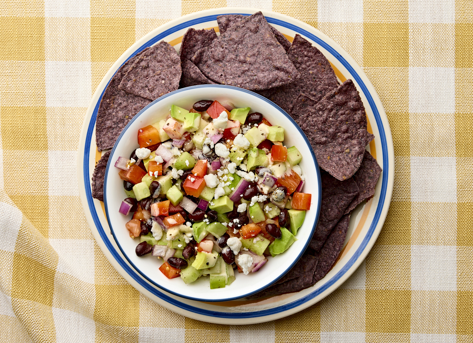 Black Bean Caesar Caviar + Chips