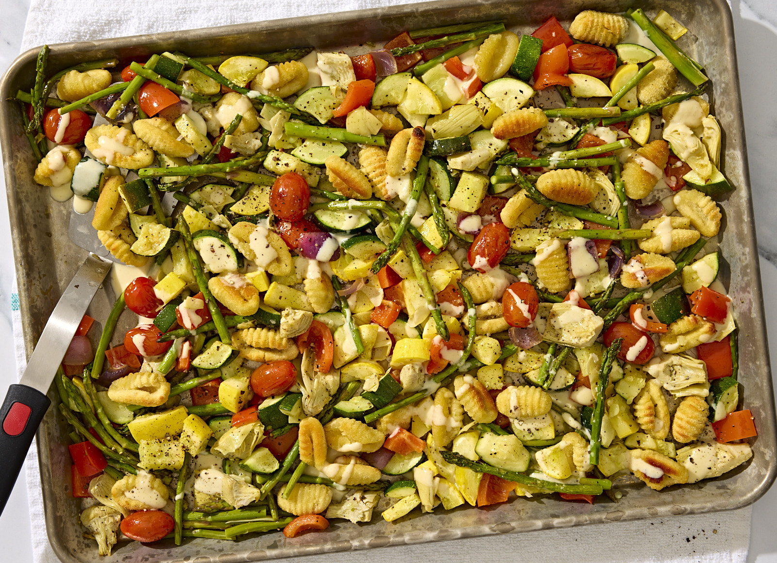 Sheet Pan Miso Caesar Gnocchi + Veggies