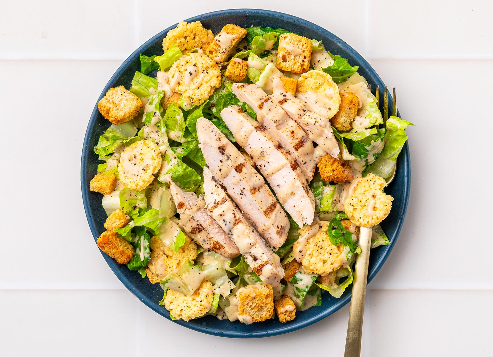 Crispy Parmesan Chicken Caesar Salad
