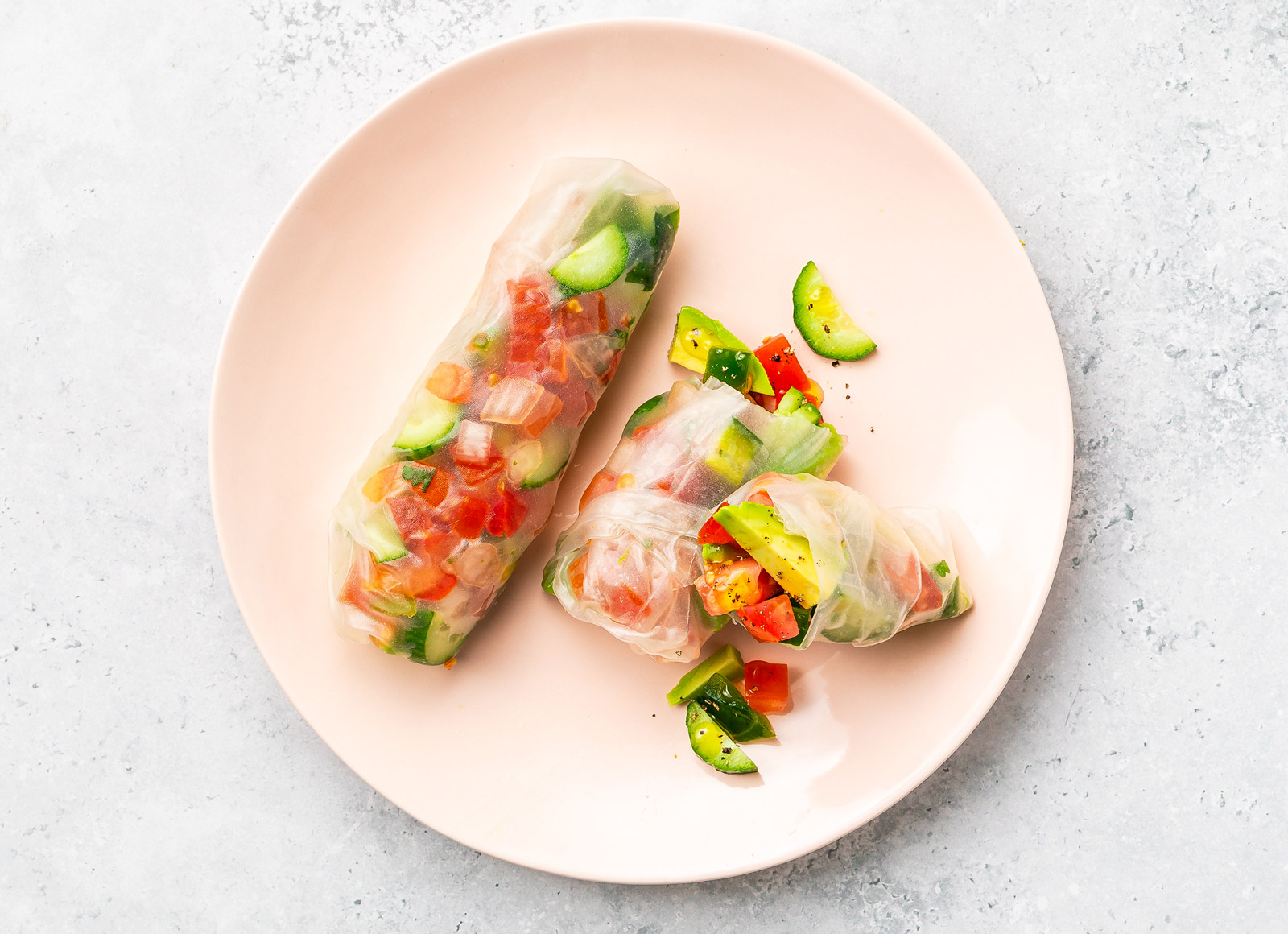 Cucumber Avocado Summer Rolls