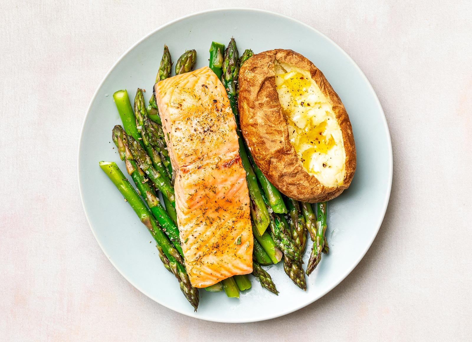 Zesty Ranch Roasted Salmon + Asparagus