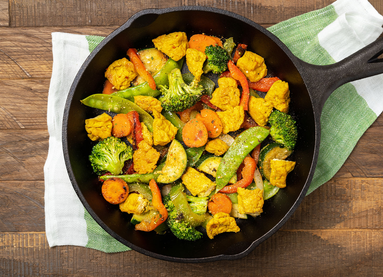 Lemongrass Tofu Nuggets + Garlicky Mixed Veggies