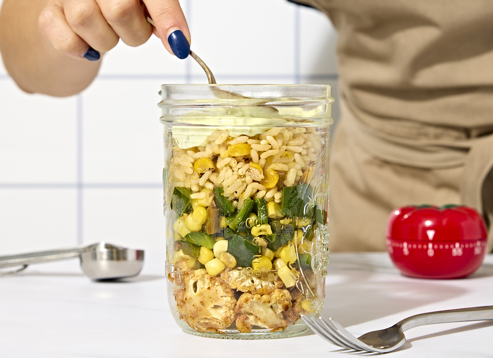 Mason Jar Mexican Street Corn Veggie Bowl