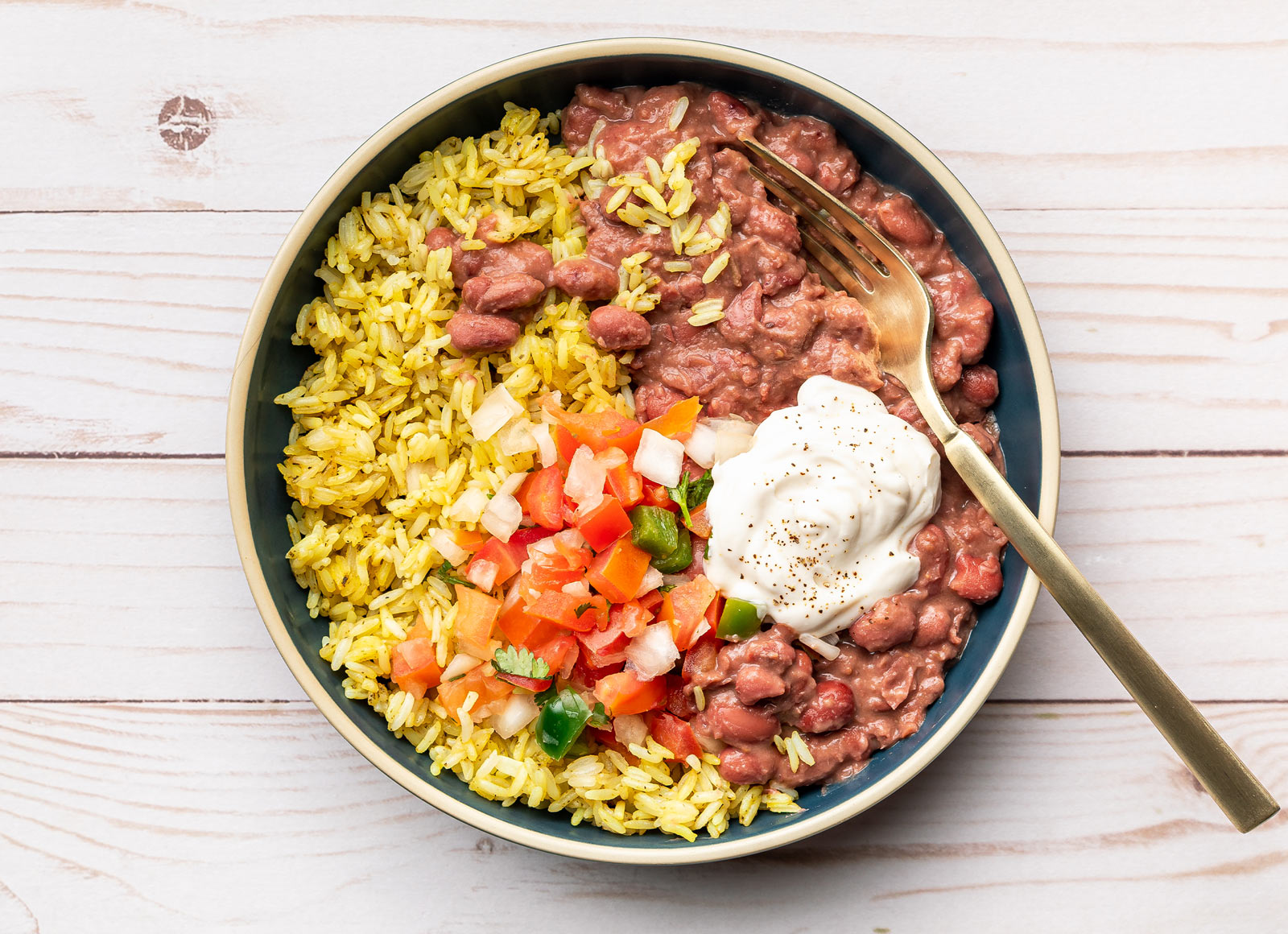 Refried Red Beans Bean + Salsa Bowl