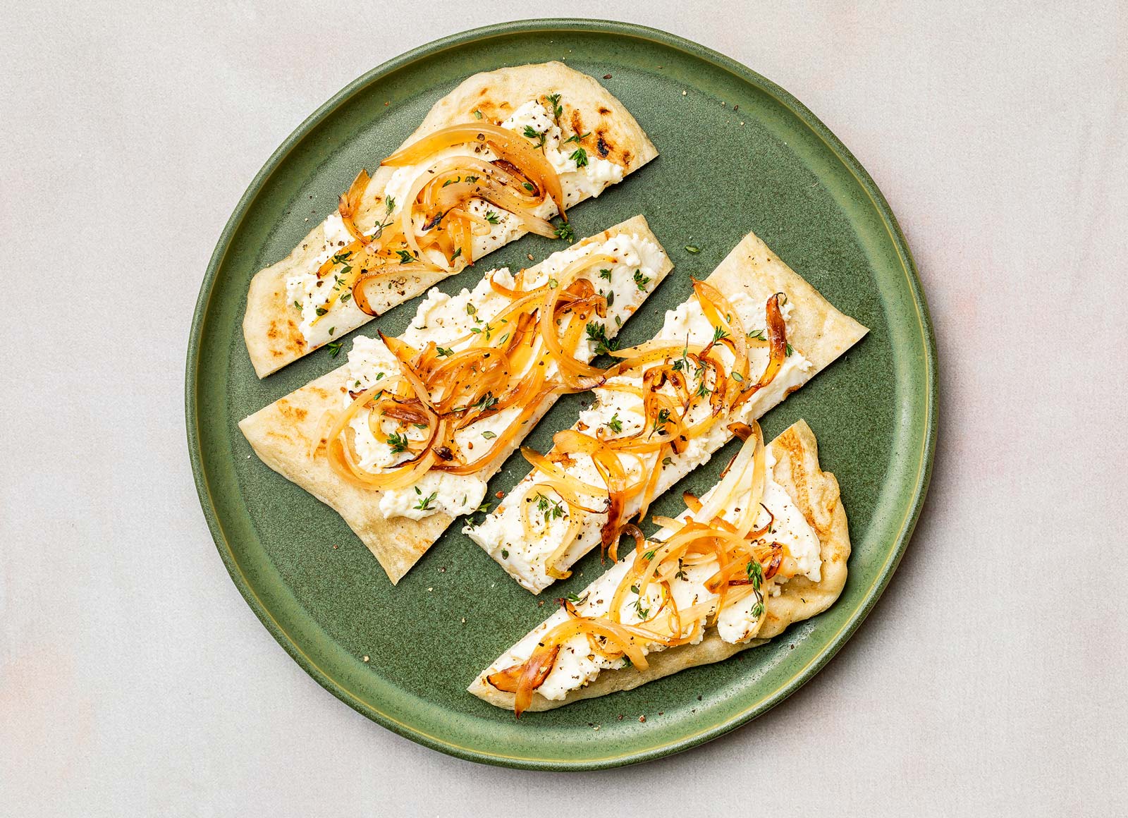 Caramelized Onion + Ricotta Wood Grilled Pizza Crusts