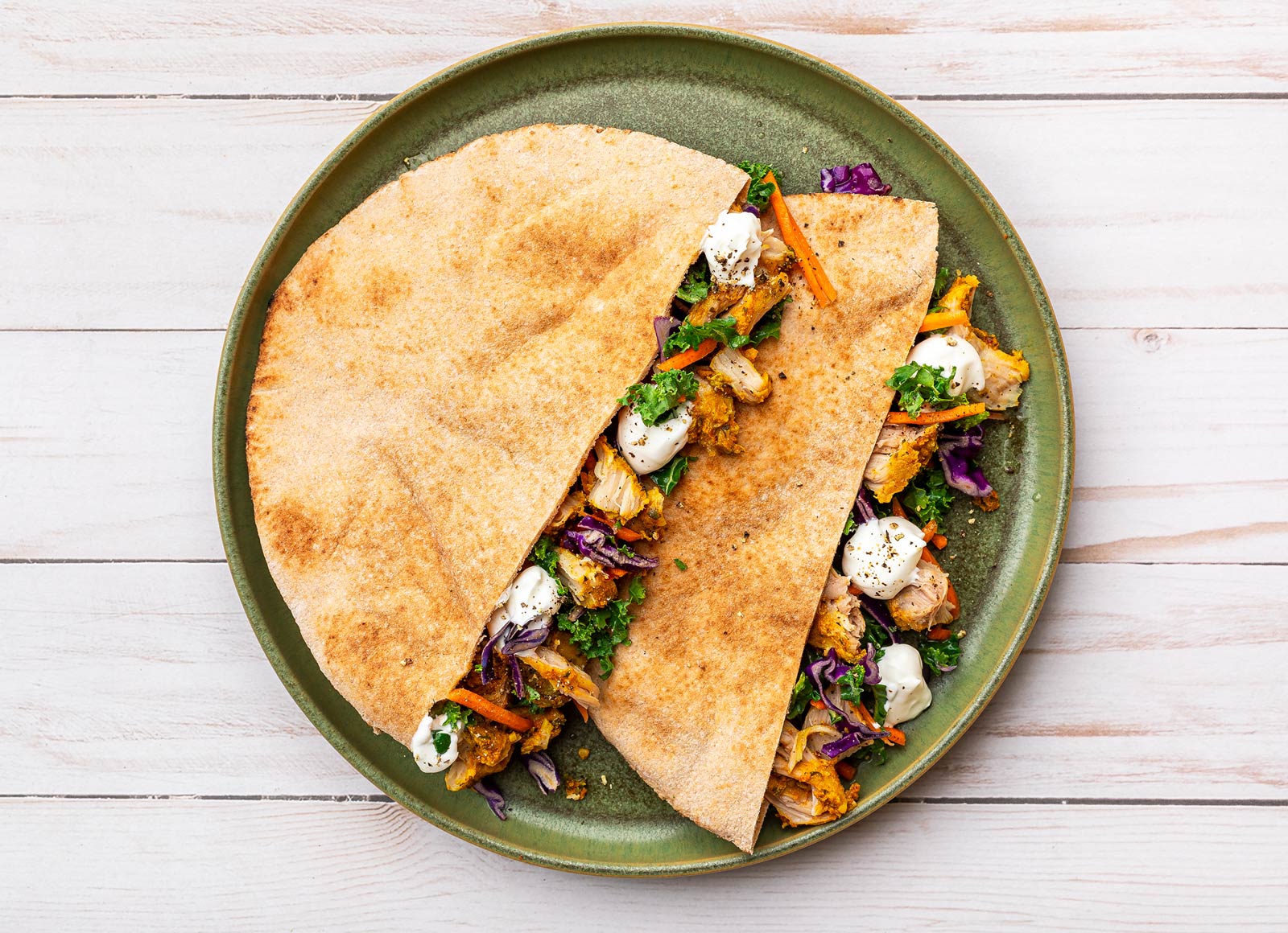 Rainbow Chicken Shawarma Whole Grain Pita Pockets
