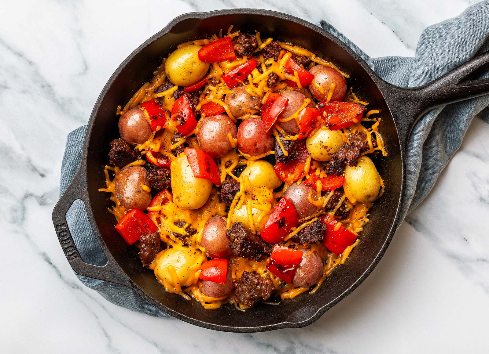 Beyond Cheesy Potato + Pepper Skillet