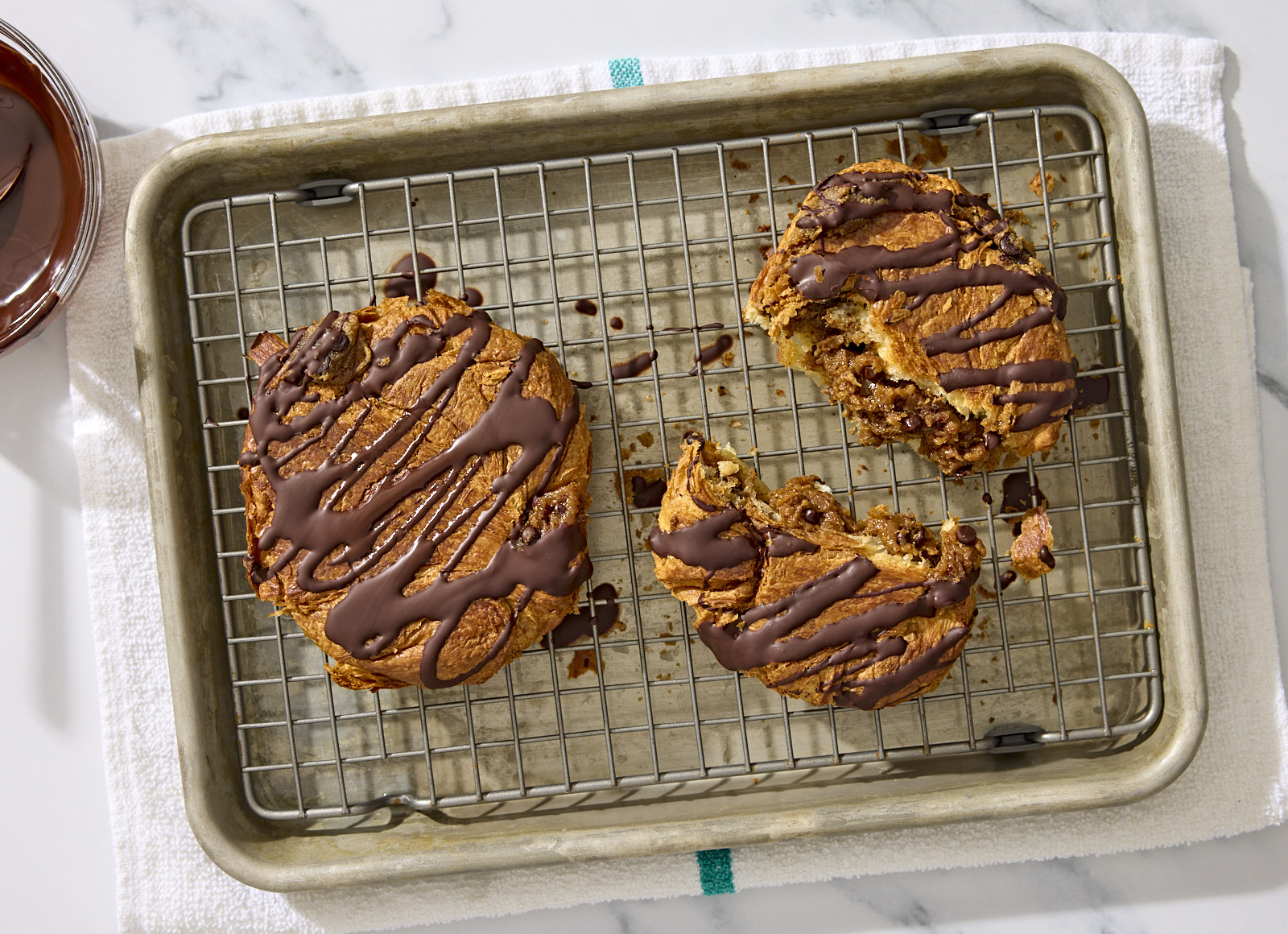 Sheet Pan Cookie Dough Croissants