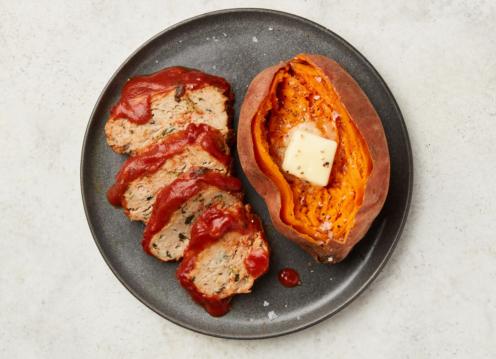 Turkey Meatloaf + Sweet Potato