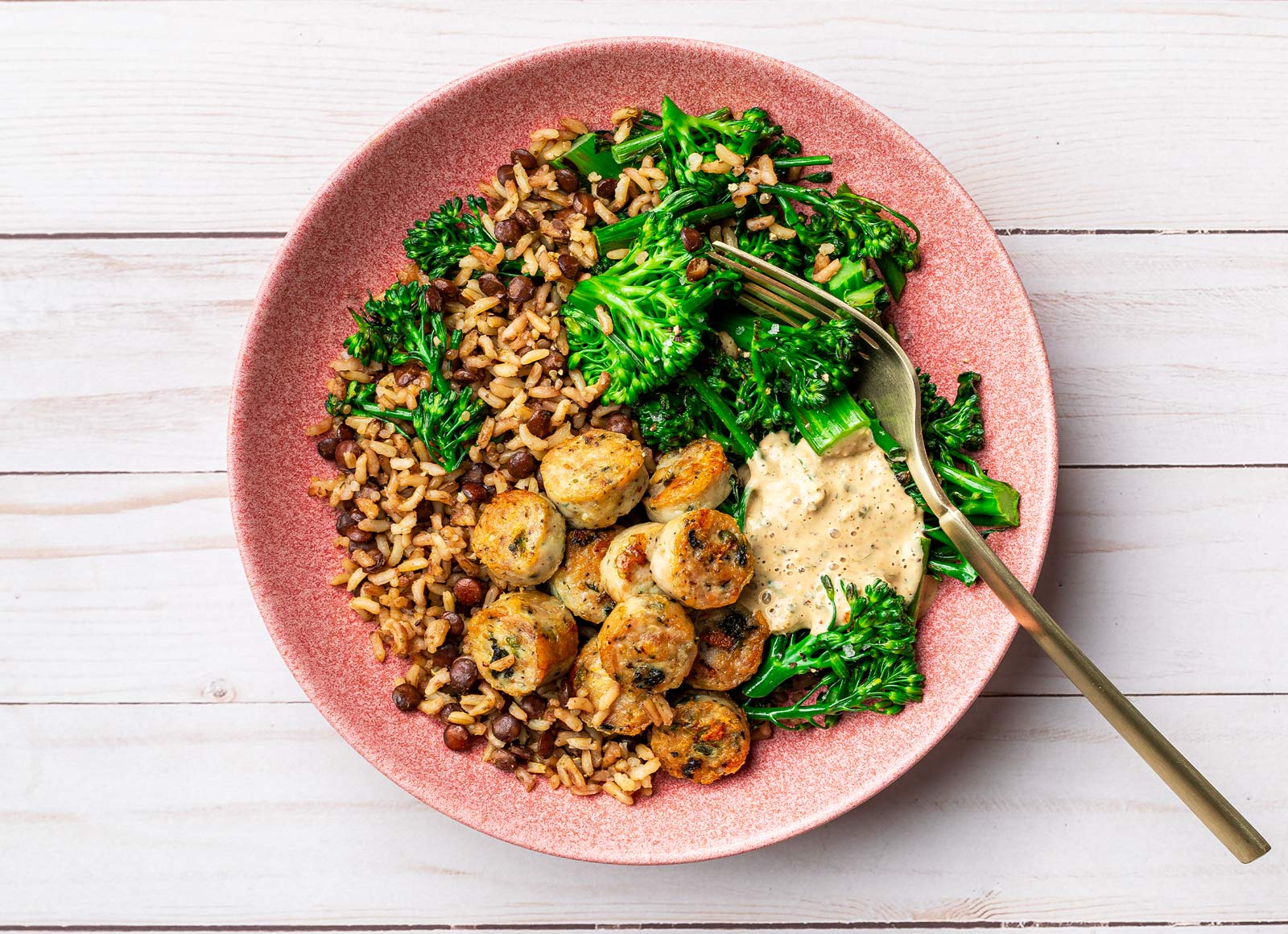 Garlic Chicken Sausage + Broccoli Protein Bowl