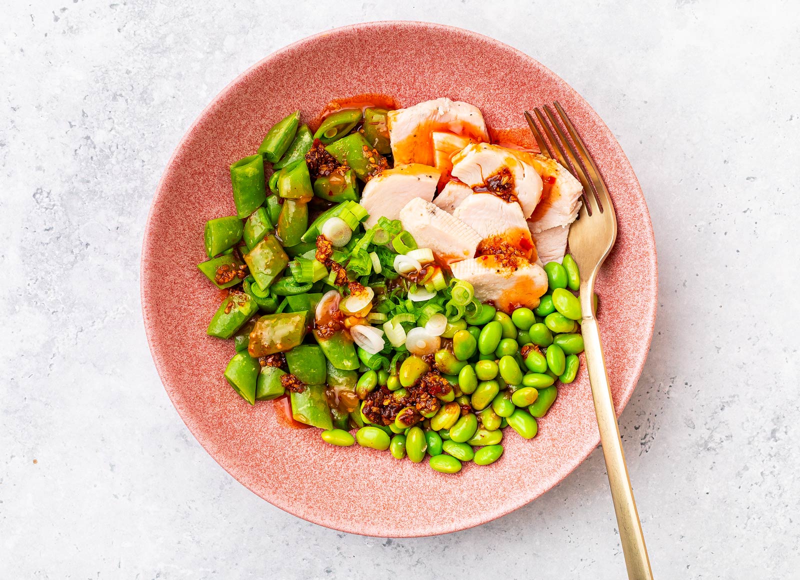 Sweet Chili Crunch Chicken + Sugar Snap Glow Bowl