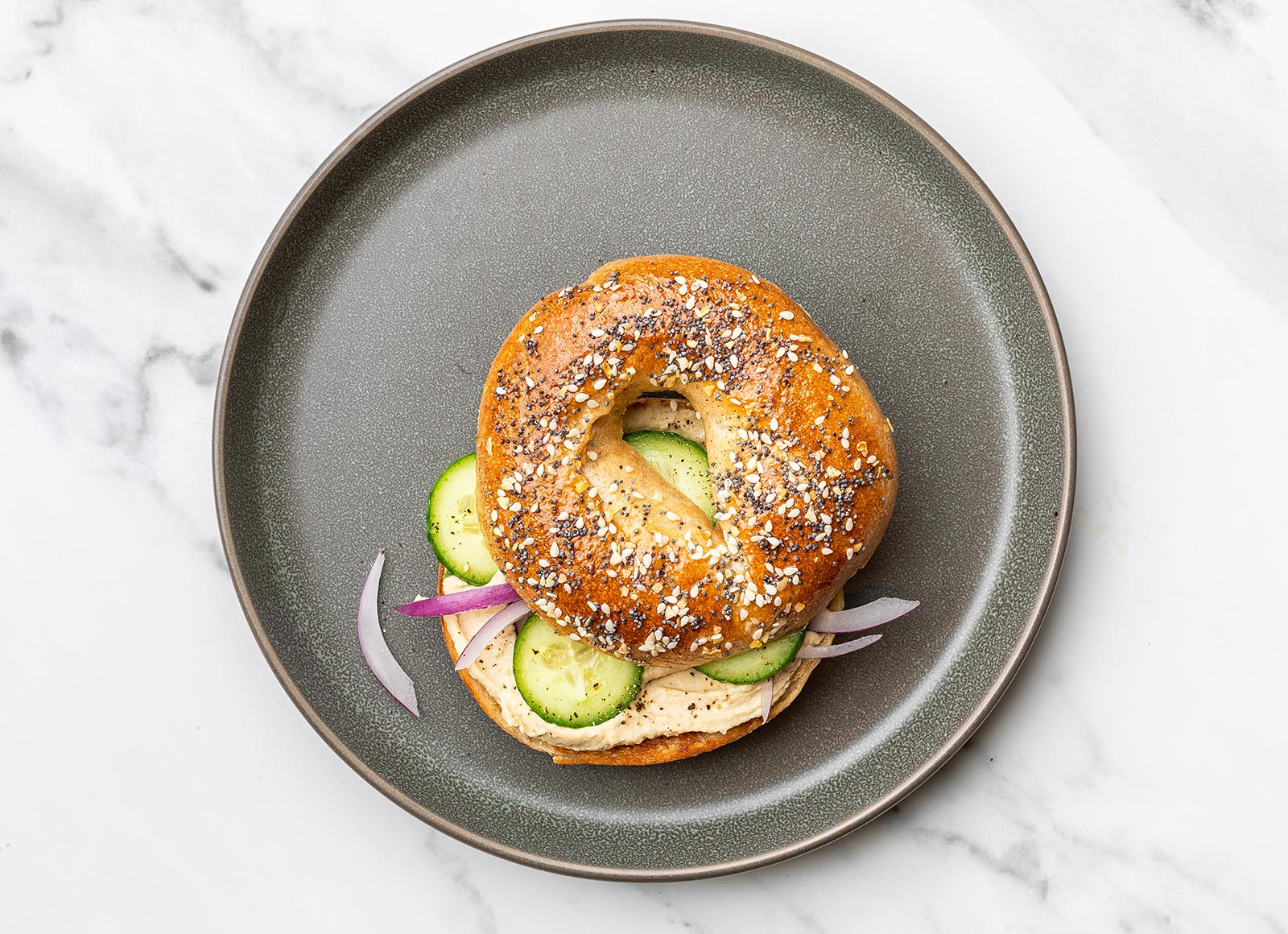 Mediterranean Hummus Bagel