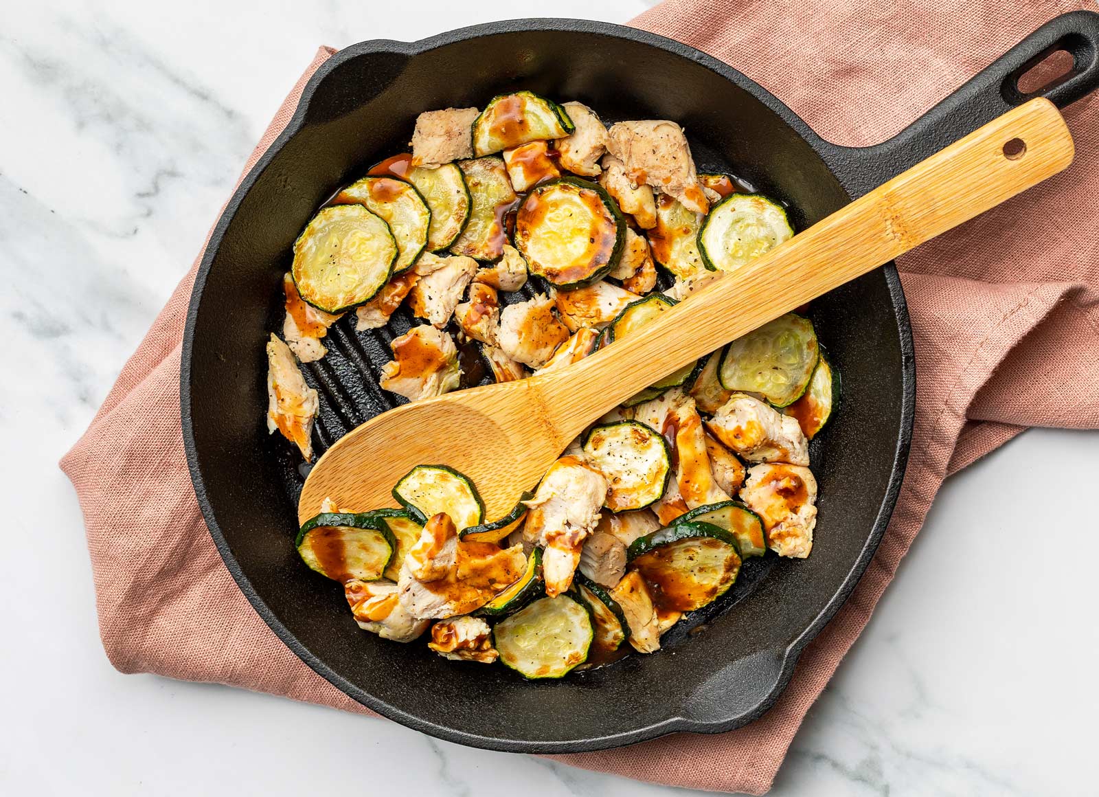 Korean BBQ Chicken + Zucchini Stir-Fry