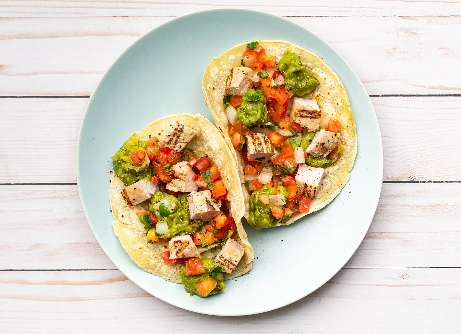 Grilled Boneless Pork Chops Tacos with Mild Salsa