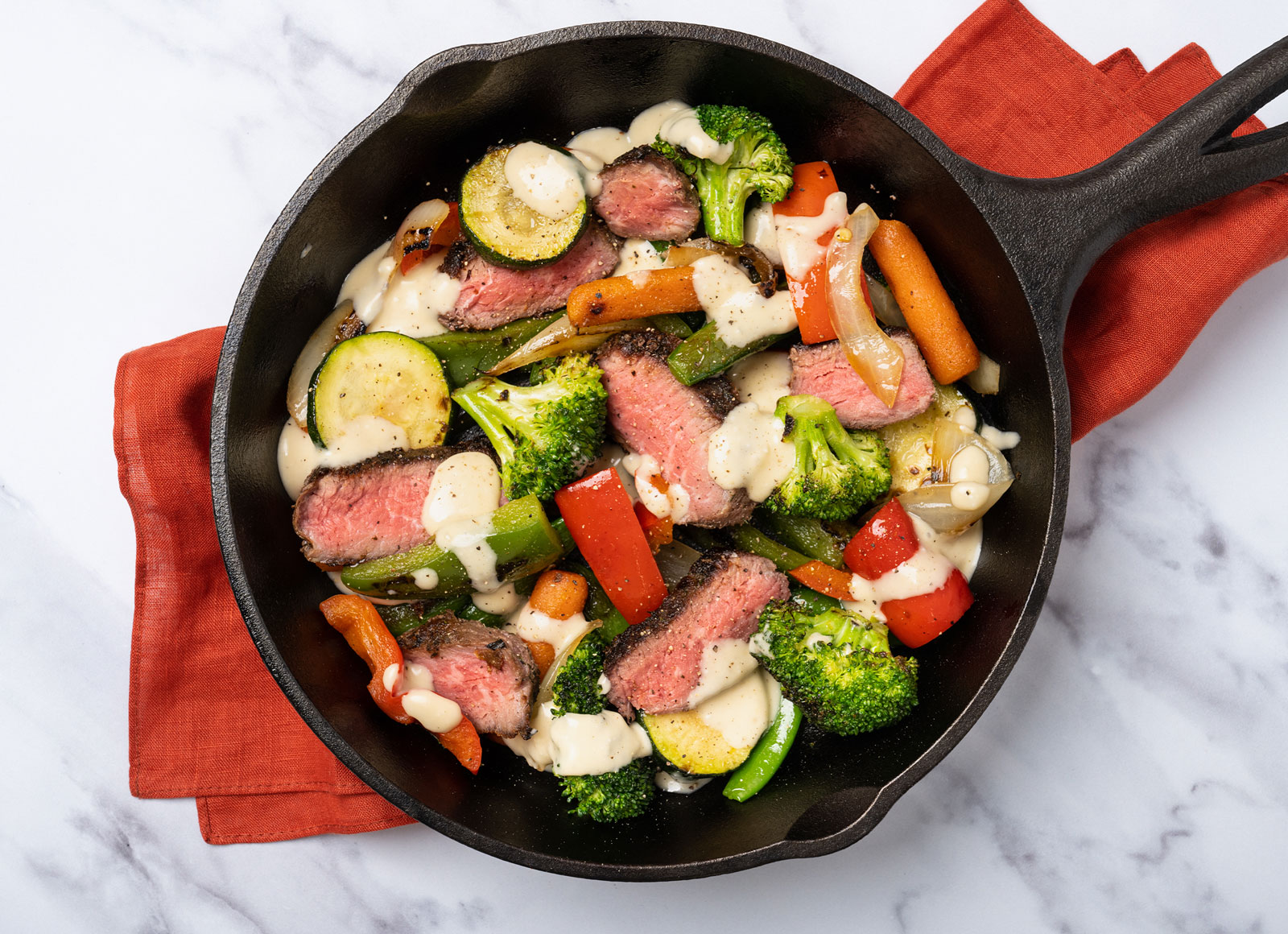 Creamy Miso Sirloin + Veggie Stir-Fry
