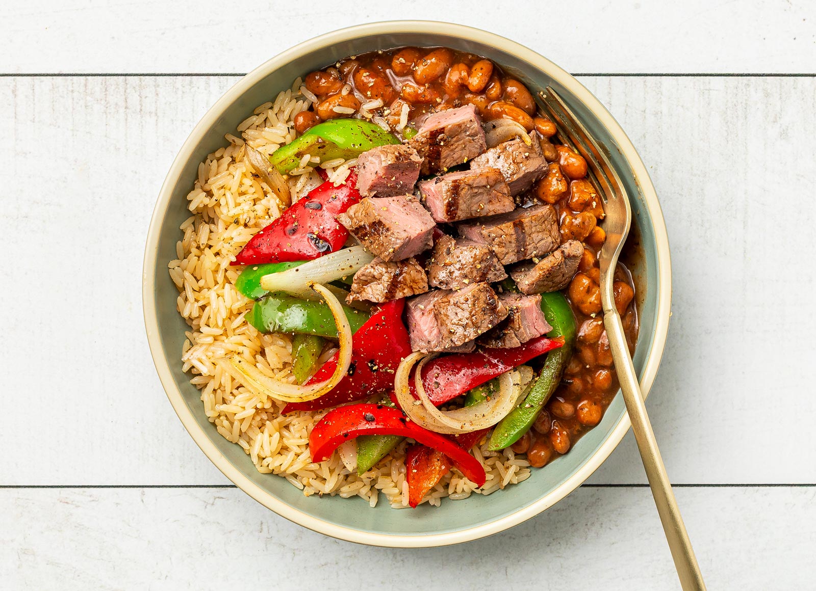 Simplest Sirloin Steak Fajita Bowl